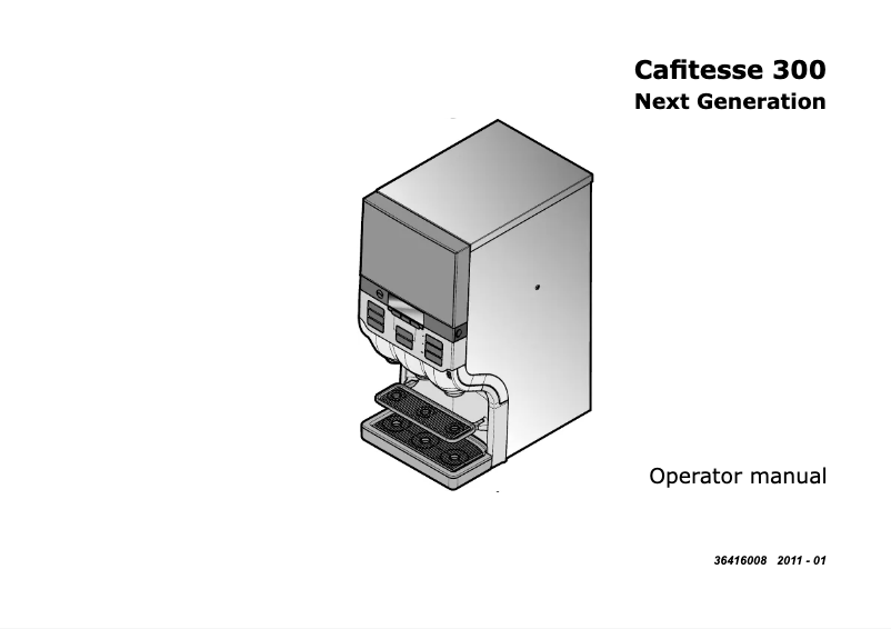 Page n°1 - Manuel utilisateur Douwe Egberts Cafitesse 300 Next Generation