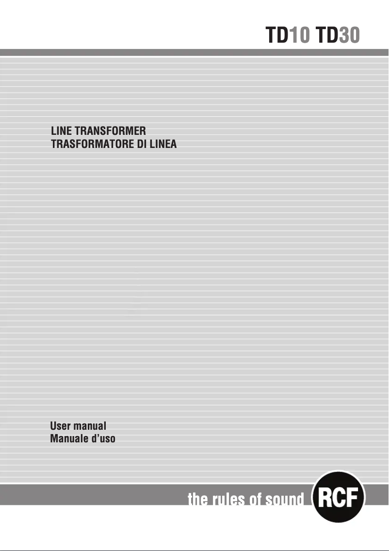 Image de la première page du manuel de l'appareil TD 10