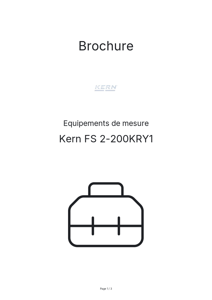 Page n°1 - Brochure Kern FS 2-200KRY1