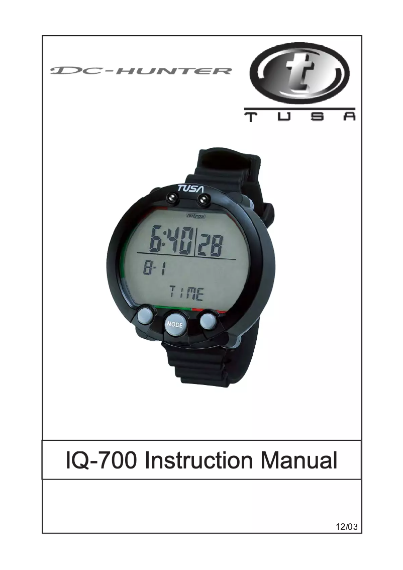 Page 1 de la notice Manuel utilisateur Tusa DC-Hunter IQ-700
