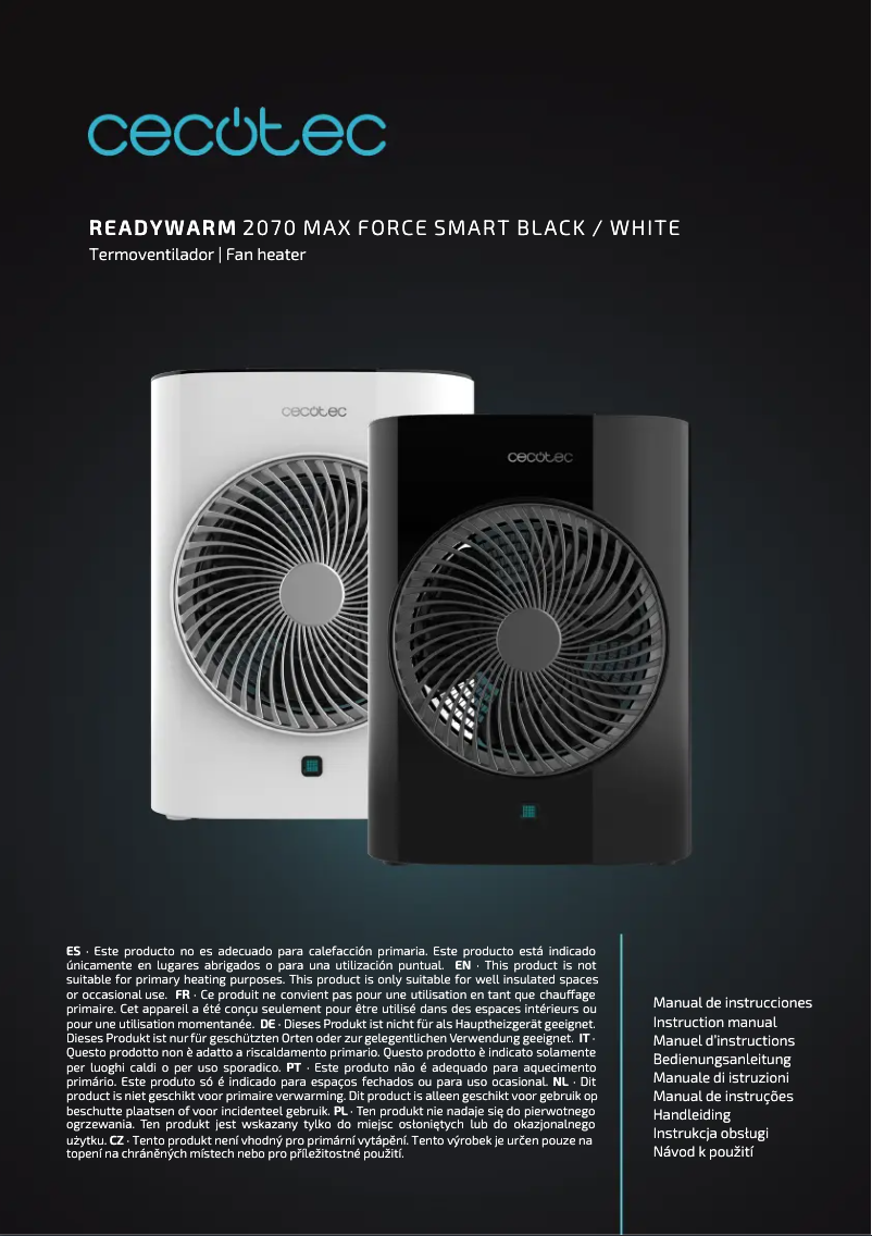 Página 1 del manual Manual de usuario Cecotec ReadyWarm 2070 Max Force Smart