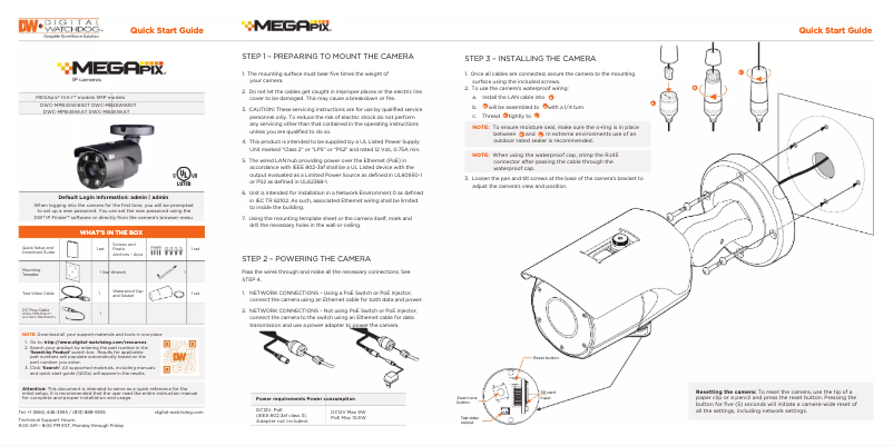 Image de la première page du manuel de l'appareil MegaPix IVA+ DWC-MPB45WIAT