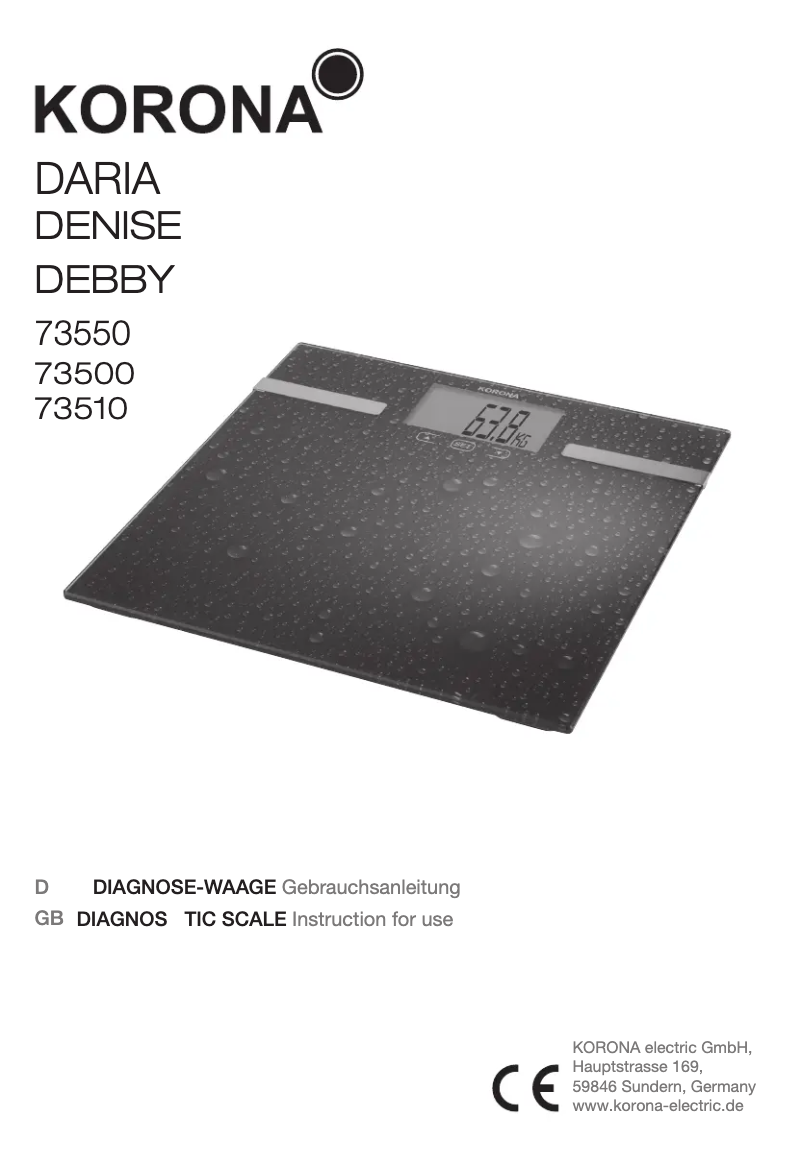 Page n°1 - Manuel utilisateur Korona Debby 73510