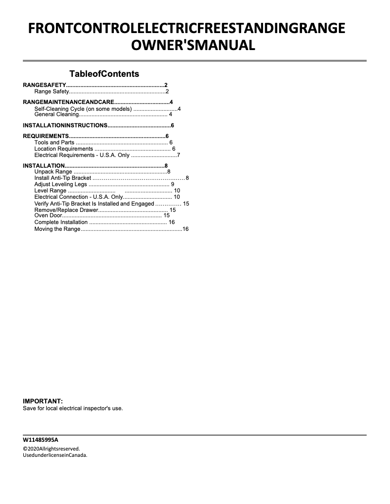 Página 1 del manual Manual de usuario Whirlpool WEE515SALS