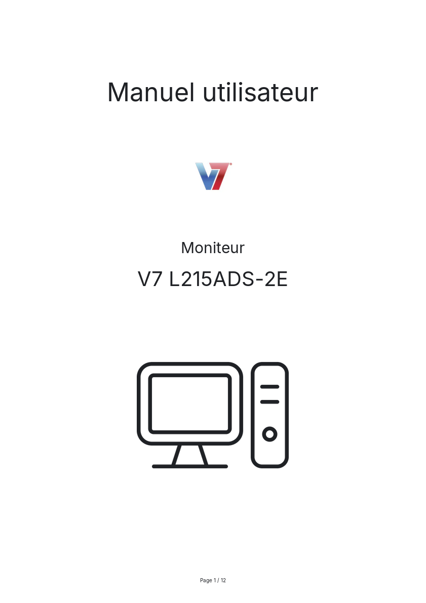 Page n°1 - Manuel utilisateur V7 L215ADS-2E
