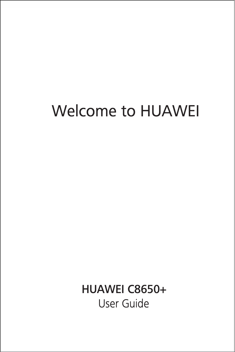 Page 1 de la notice Manuel utilisateur Huawei C8650