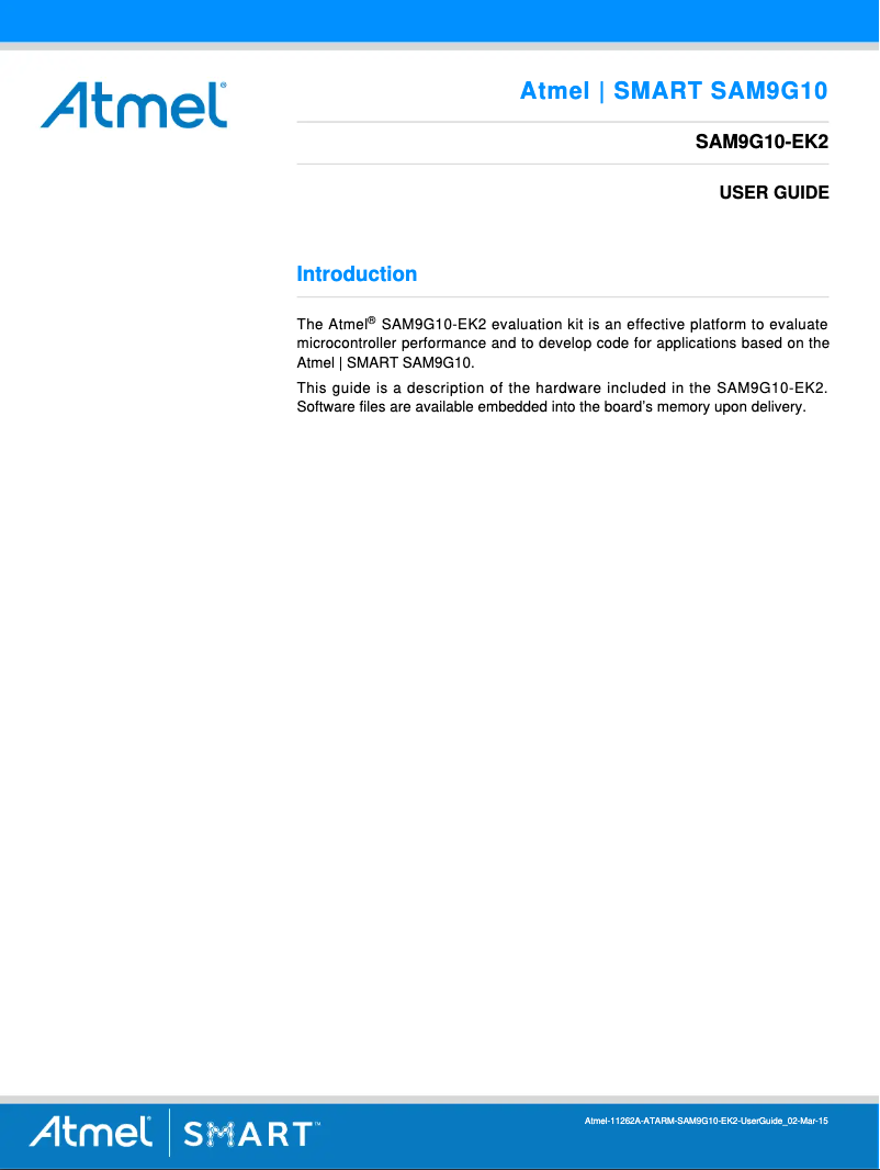 Imagen de la primera página del manual del dispositivo AT91SAM9G10