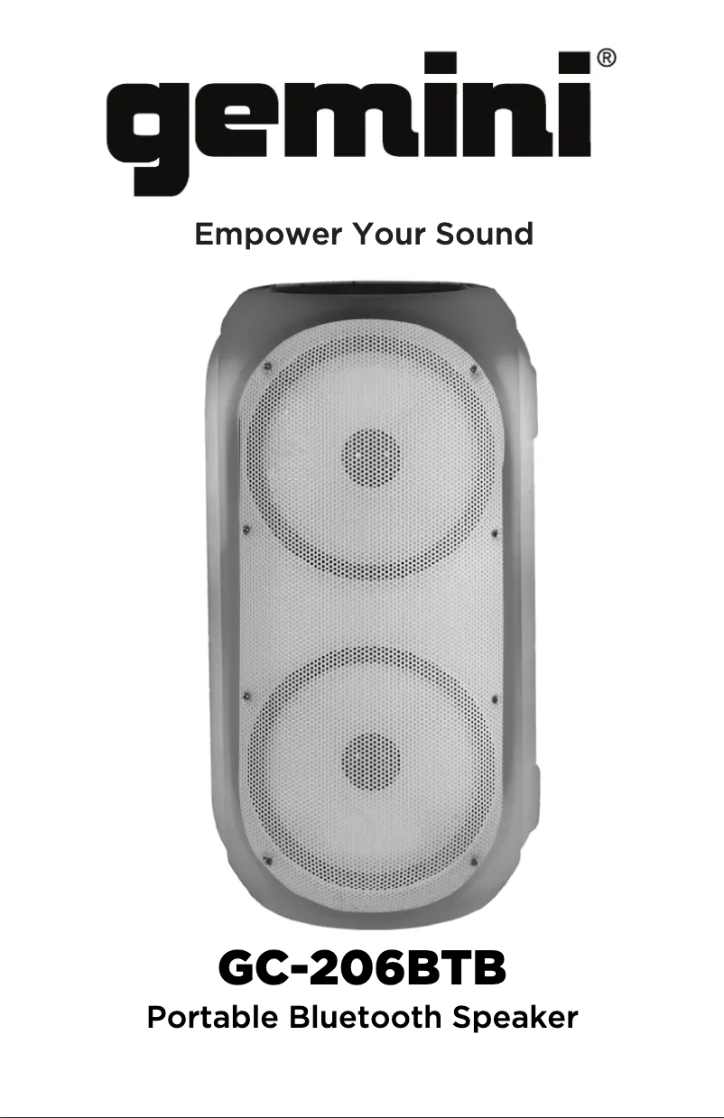 Image de la première page du manuel de l'appareil GC-206BTB