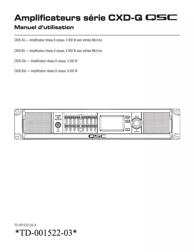 Image de la première page du manuel de l'appareil CXD8.4Qn