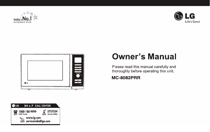 Page 1 de la notice Manuel utilisateur LG MC-8082PRR