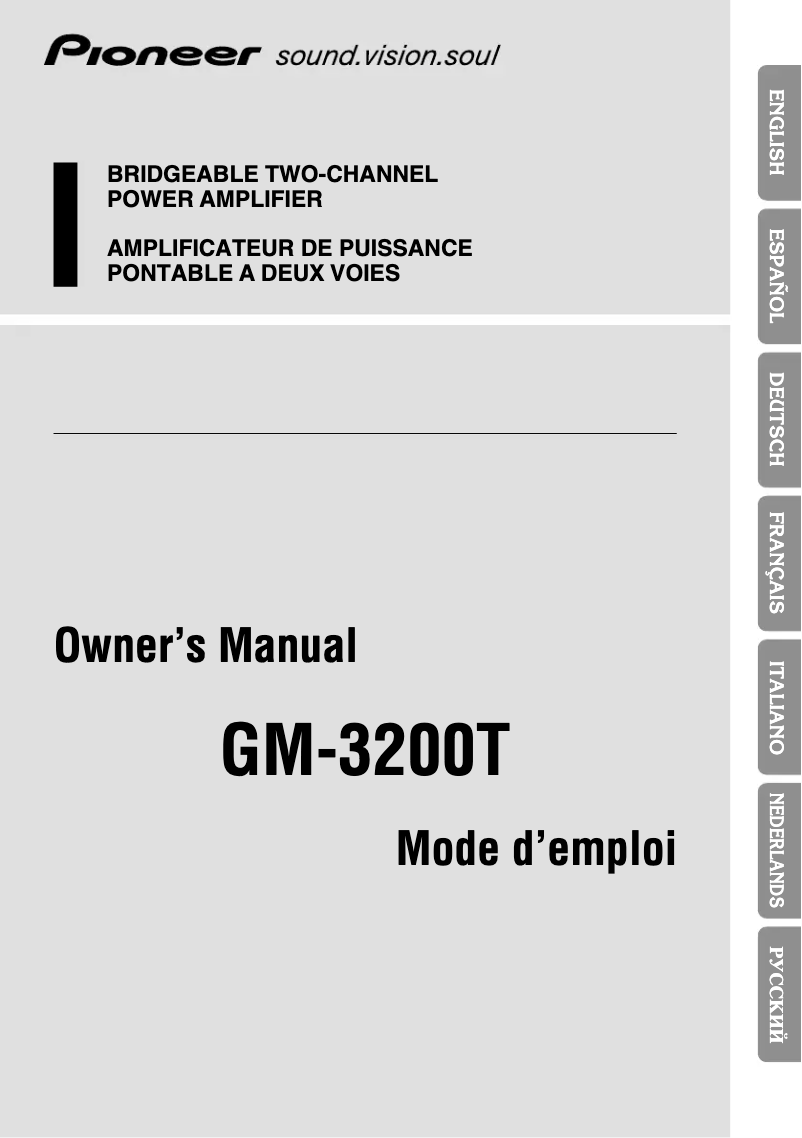 Page n°1 - Manuel utilisateur Pioneer GM-3200T