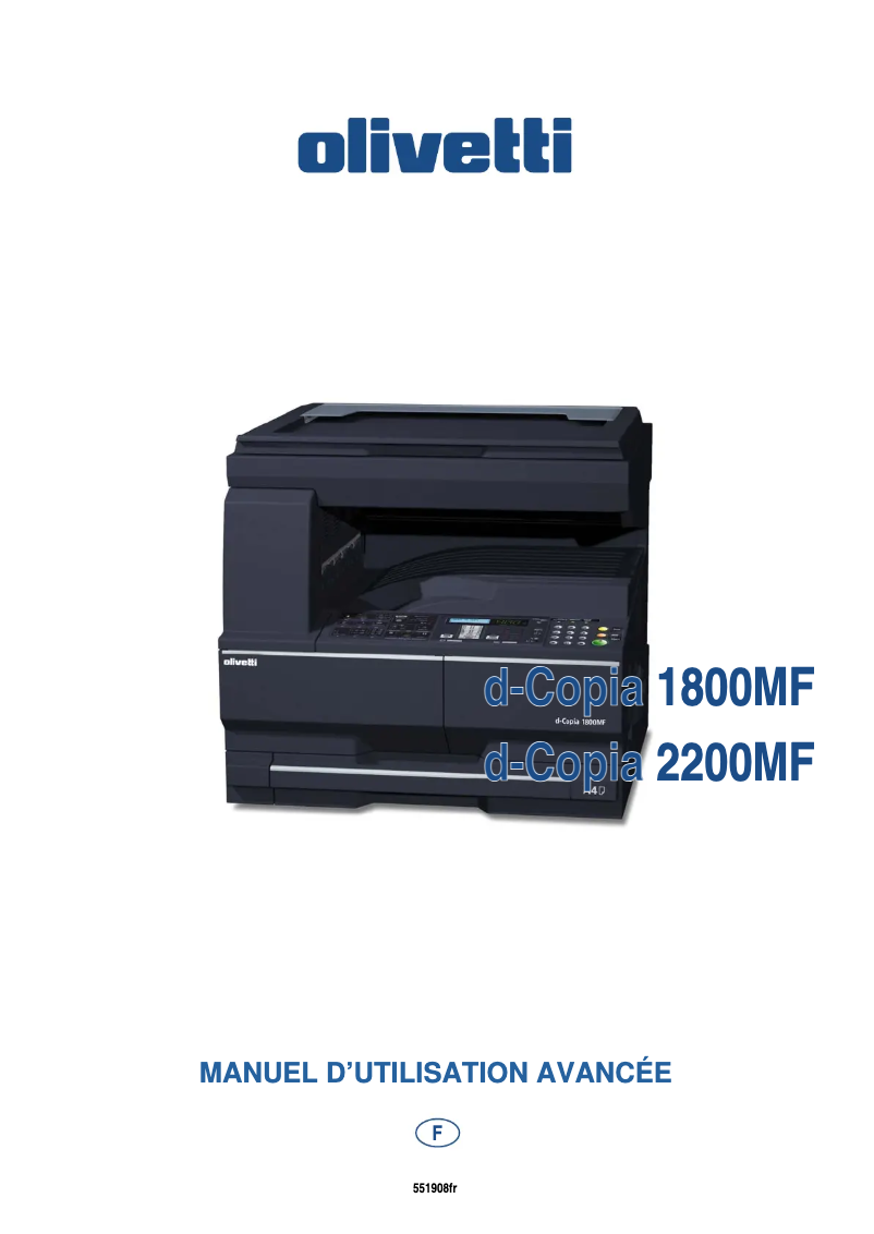 Page 1 de la notice Manuel utilisateur Olivetti d-Copia 2200MF