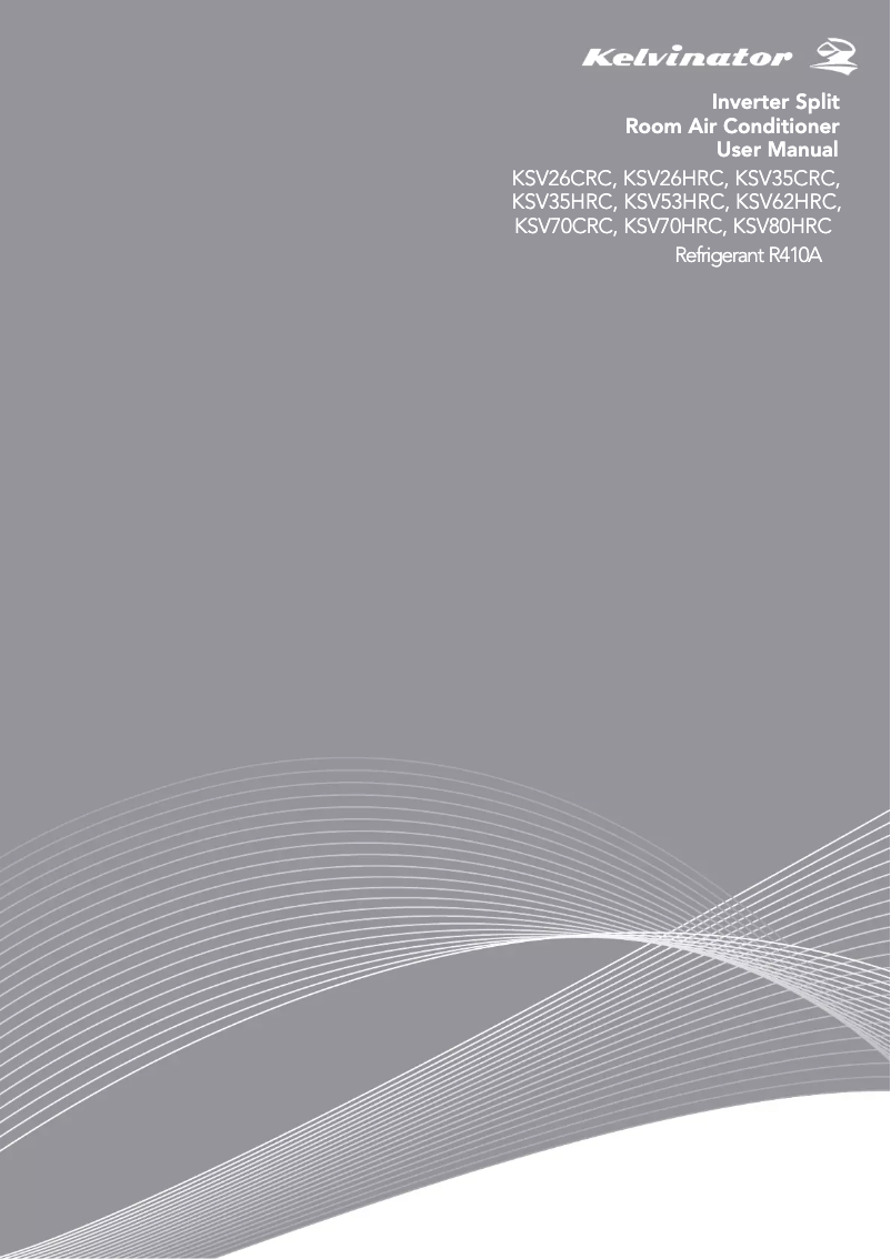 Page 1 de la notice Manuel utilisateur Kelvinator KSV26CRC