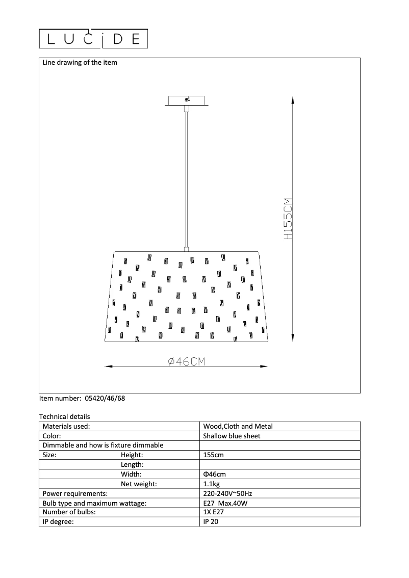 Image de la première page du manuel de l'appareil Denim 05420/46/68
