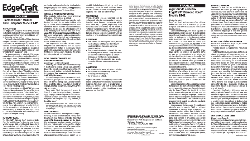 Page n°1 - Manuel utilisateur EdgeCraft E442