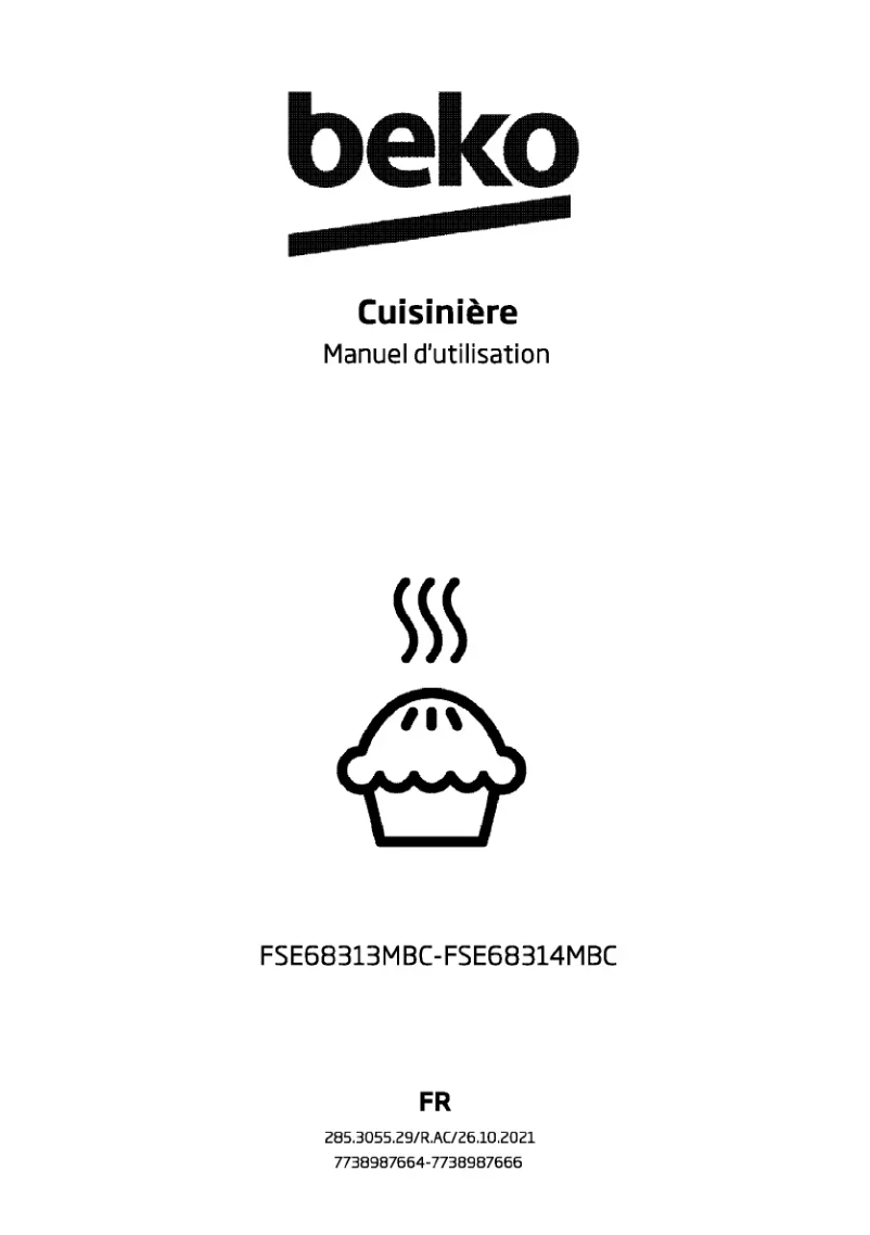 Page 1 de la notice Manuel utilisateur Beko FSE68314MBC