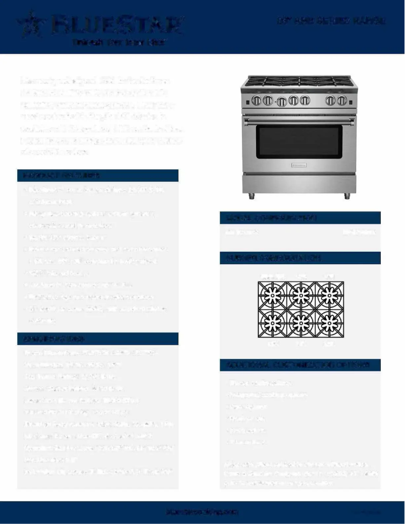 Page 1 de la notice Fiche technique BlueStar RNB366BV2