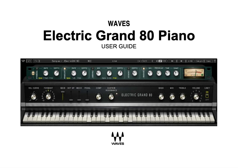 Page 1 de la notice Manuel utilisateur Waves Electric Grand 80 Piano