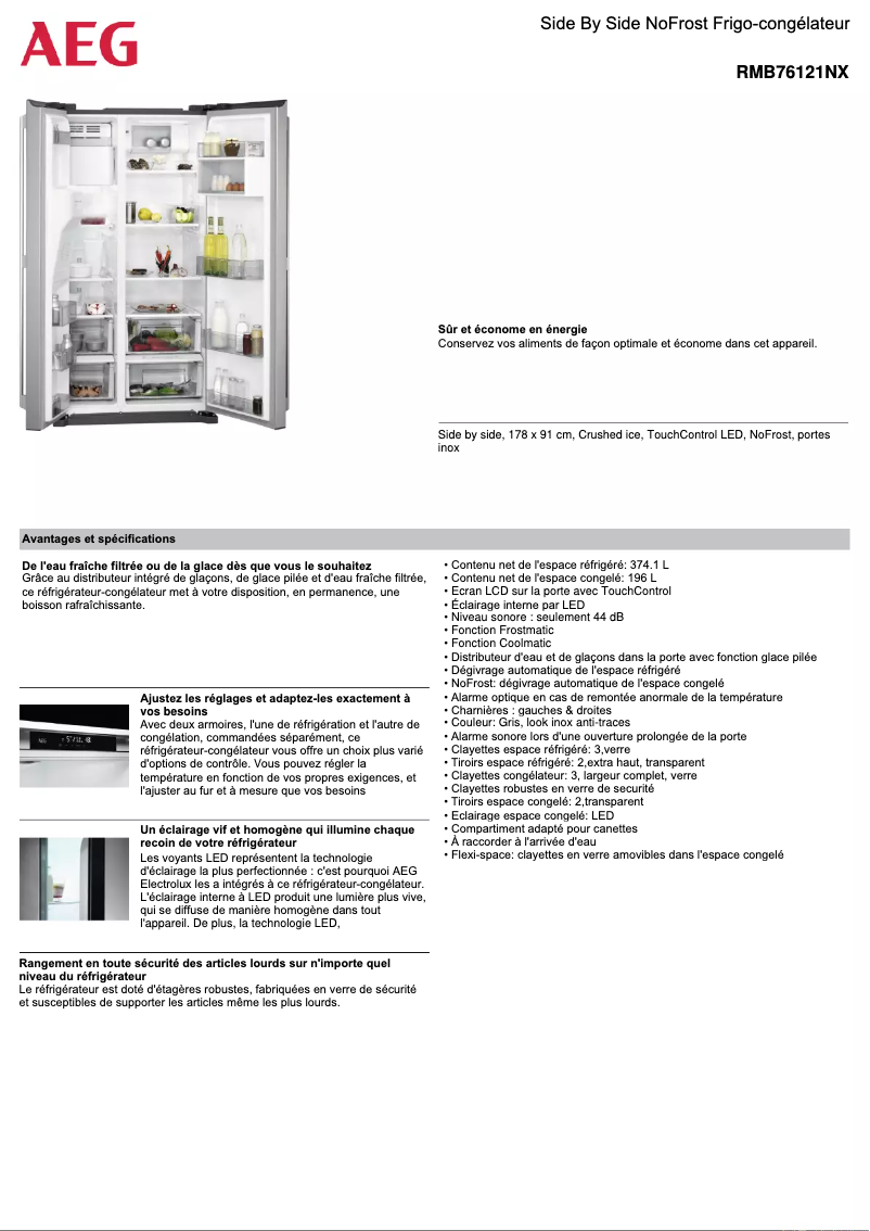 Página 1 del manual Ficha técnica AEG RMB76121NX