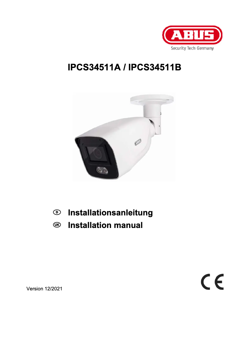 Image de la première page du manuel de l'appareil IPCS34511B