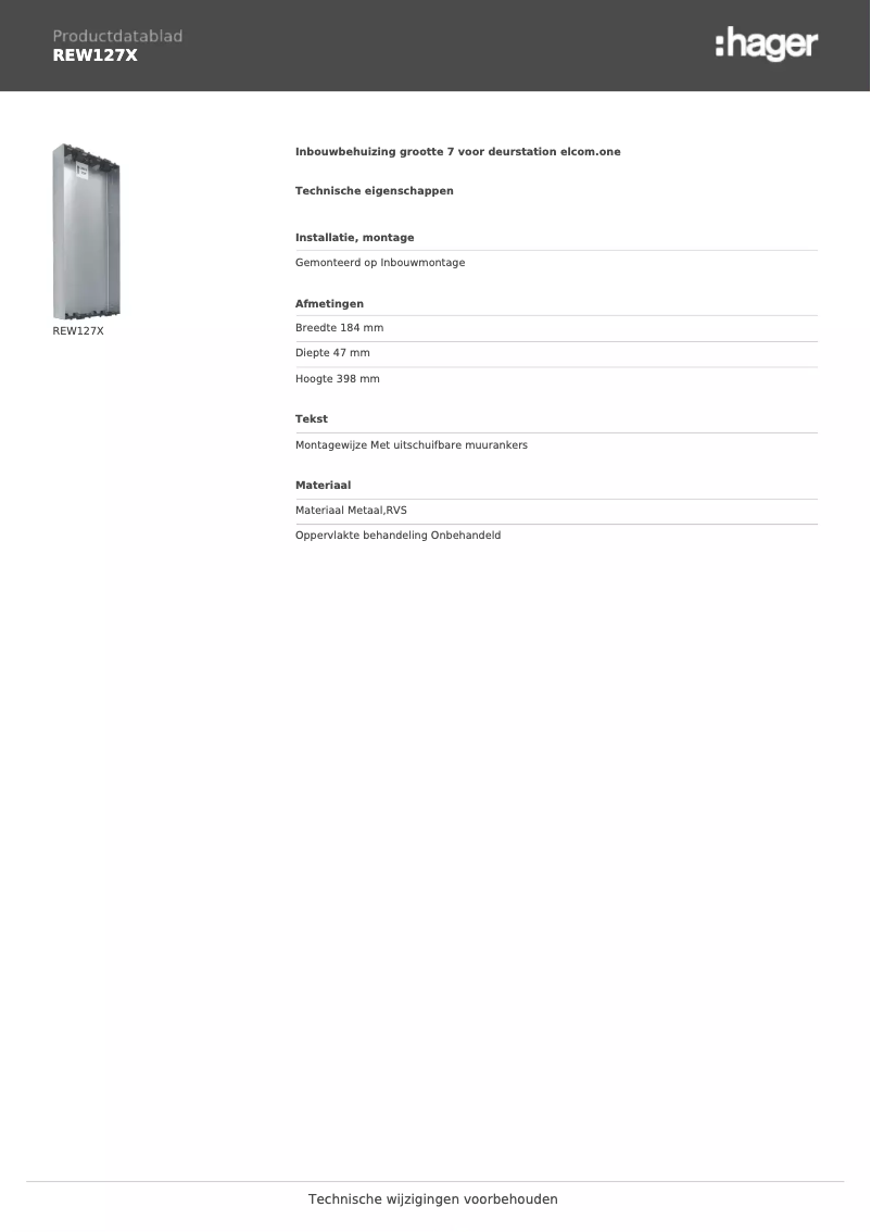 Image de la première page du manuel de l'appareil REW127X