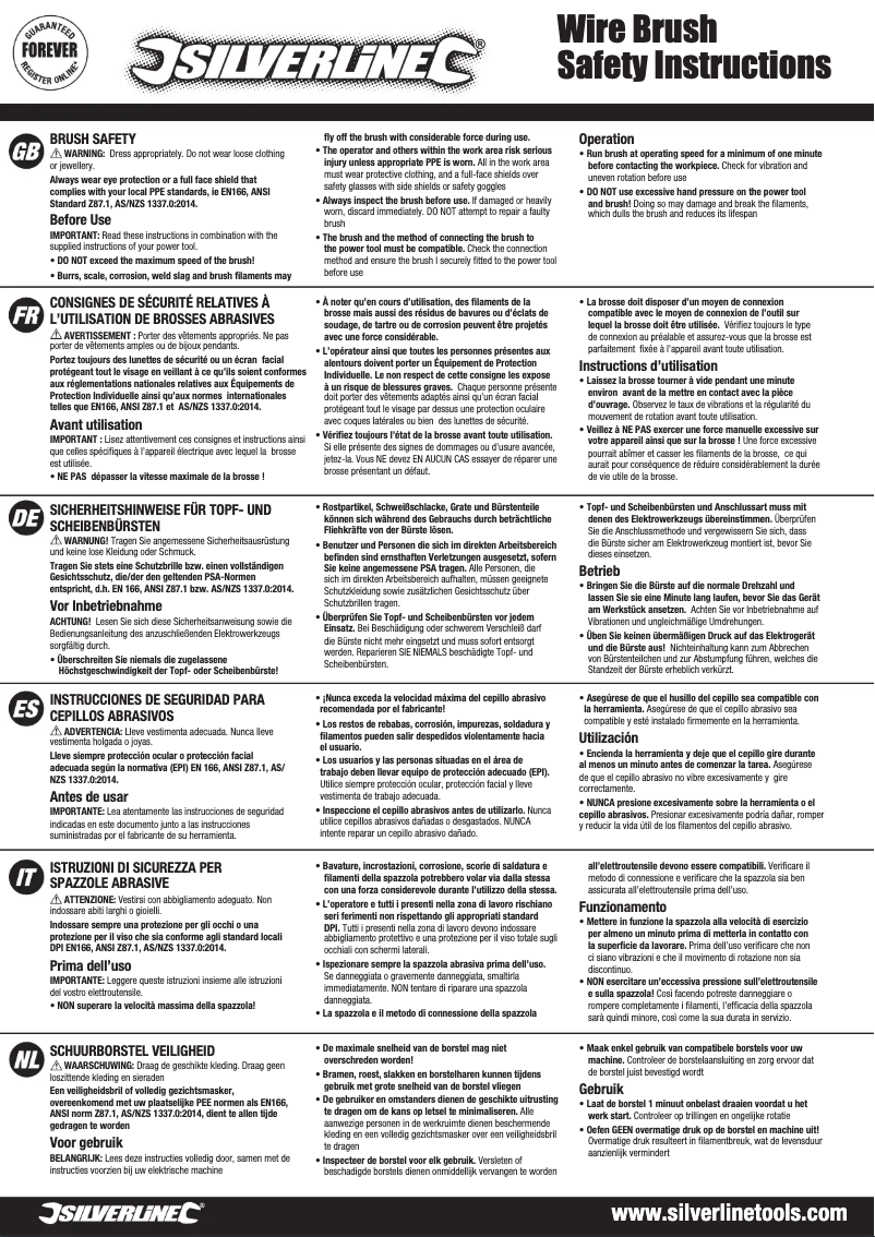 Page n°1 - Manuel utilisateur Silverline 450322