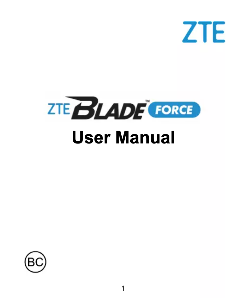 Page n°1 - Manuel utilisateur ZTE Blade Force