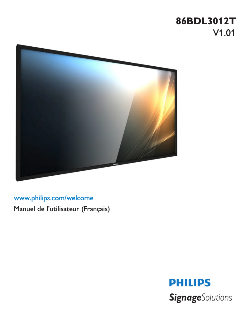 Page 1 de la notice Manuel utilisateur Philips Signage Solutions 86BDL3012T