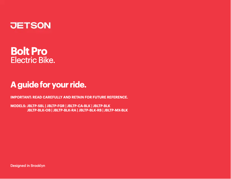 Image de la première page du manuel de l'appareil Bolt Pro