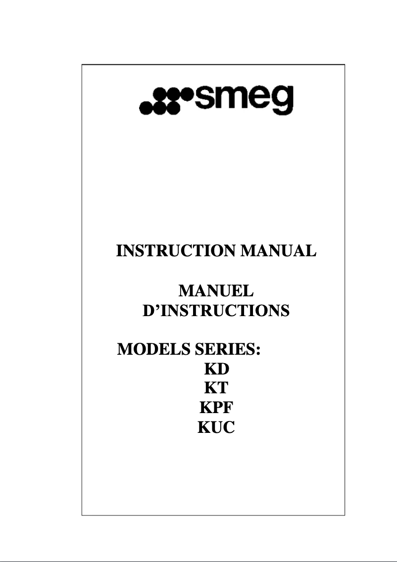 Página 1 del manual Manual de usuario Smeg KPF36UAN
