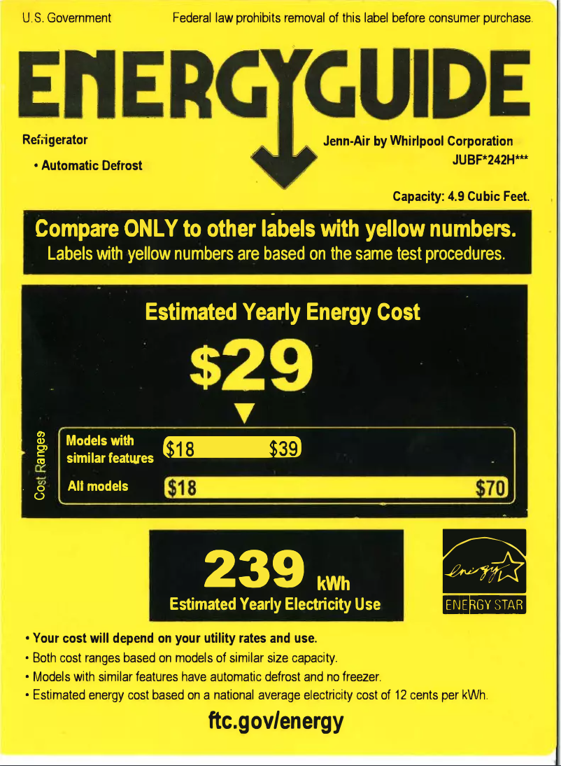 Image de la première page du manuel de l'appareil JUBFR242HX
