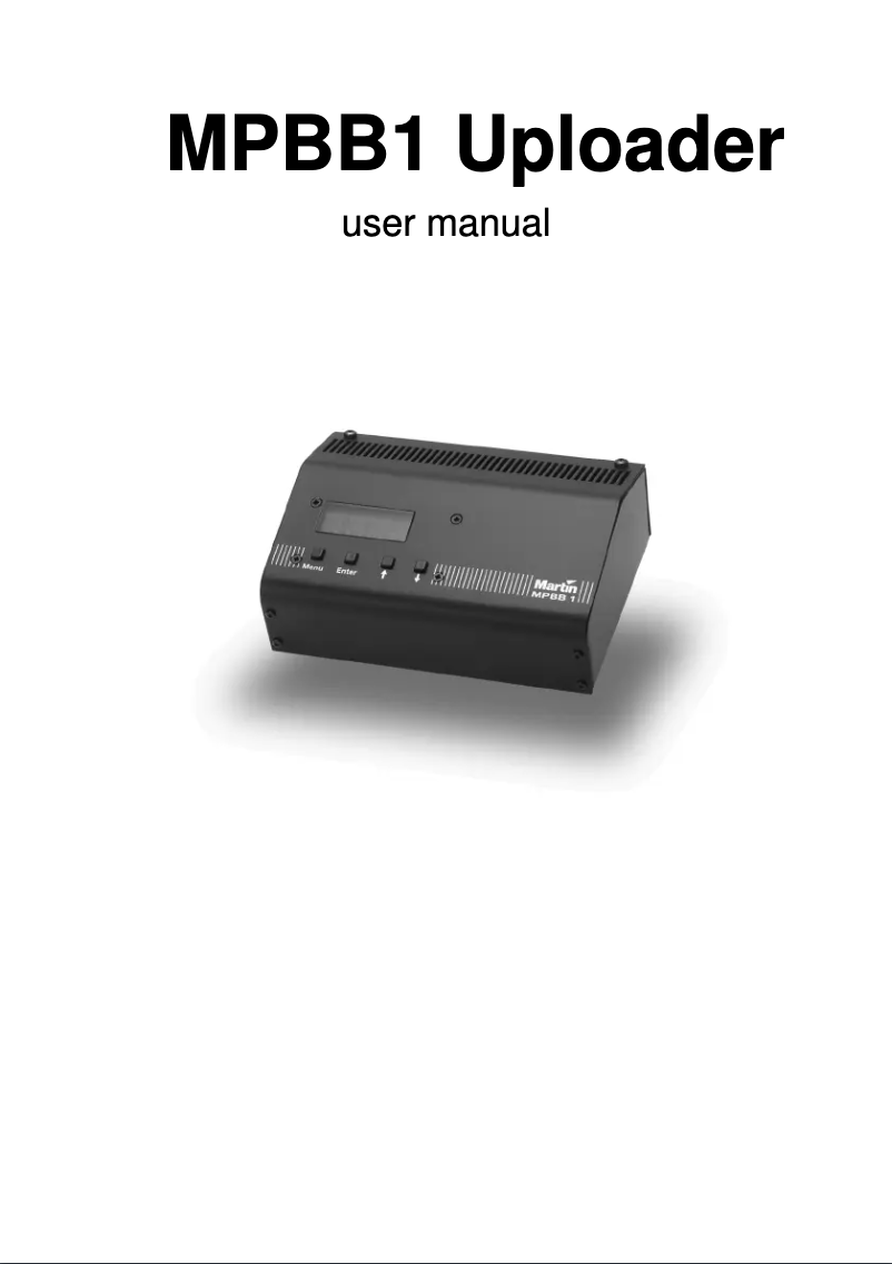 Page n°1 - Manuel utilisateur Martin Uploader MPBB1