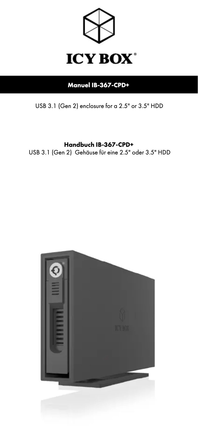 Page n°1 - Manuel utilisateur Icy Box IB-367-CPD+