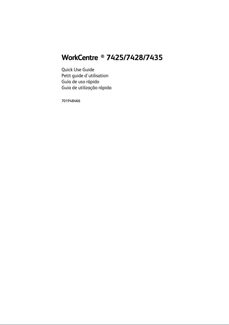 Page 1 de la notice Manuel utilisateur Xerox WorkCentre 7428