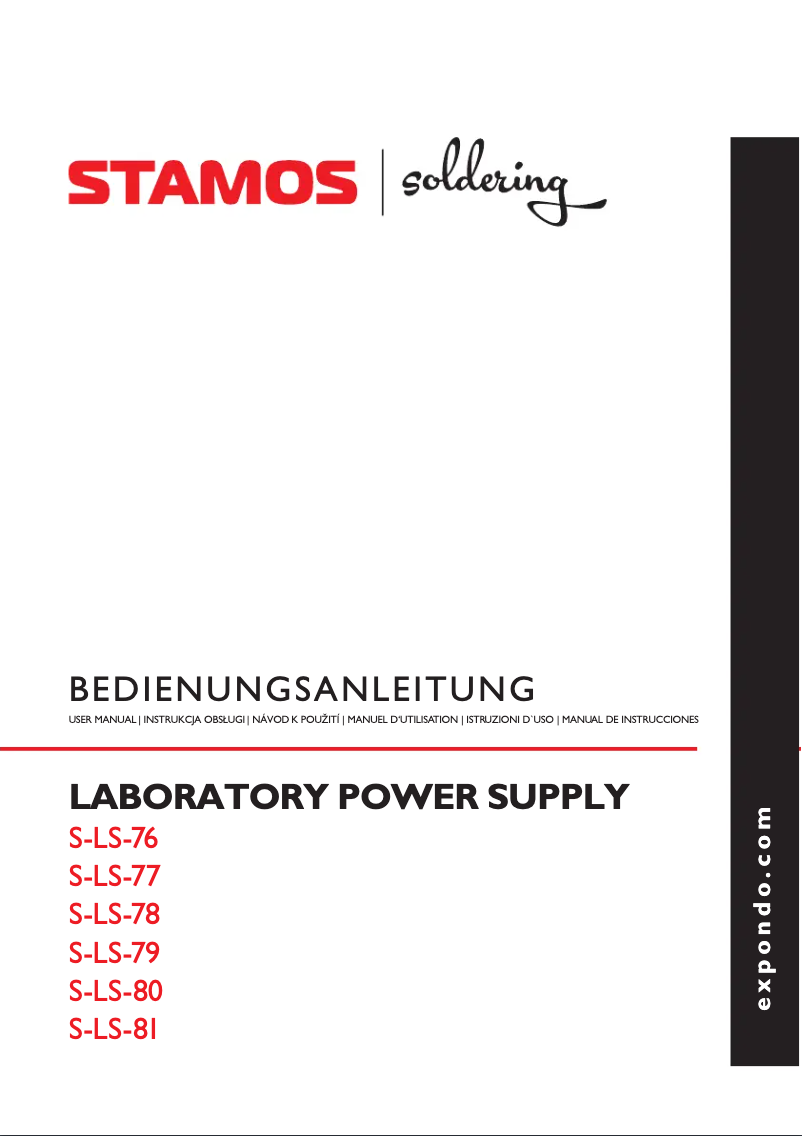 Page n°1 - Manuel utilisateur Stamos S-LS-77