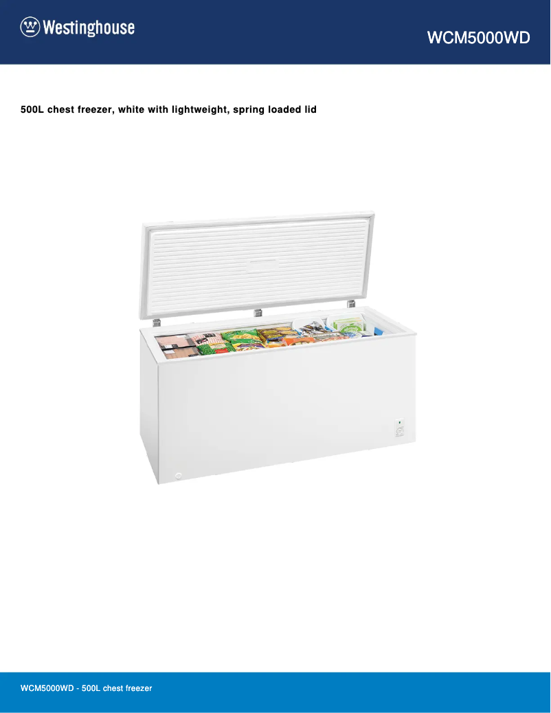 Page n°1 - Fiche technique Westinghouse WCM5000WD