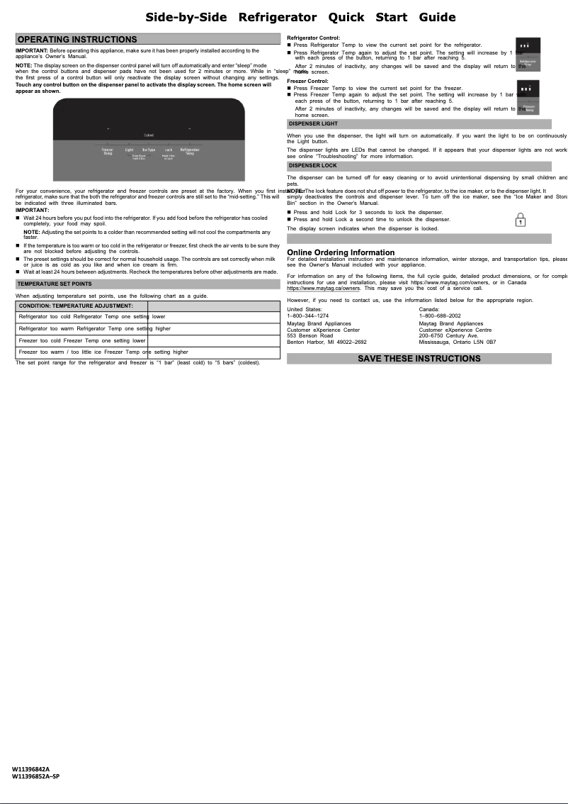 Page 1 de la notice Guide de démarrage rapide Maytag MSS25C4MGZ