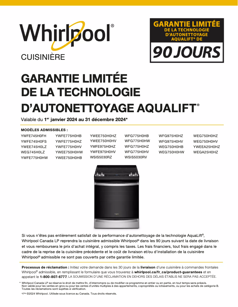 Image de la première page du manuel de l'appareil YWFE975H0HZ