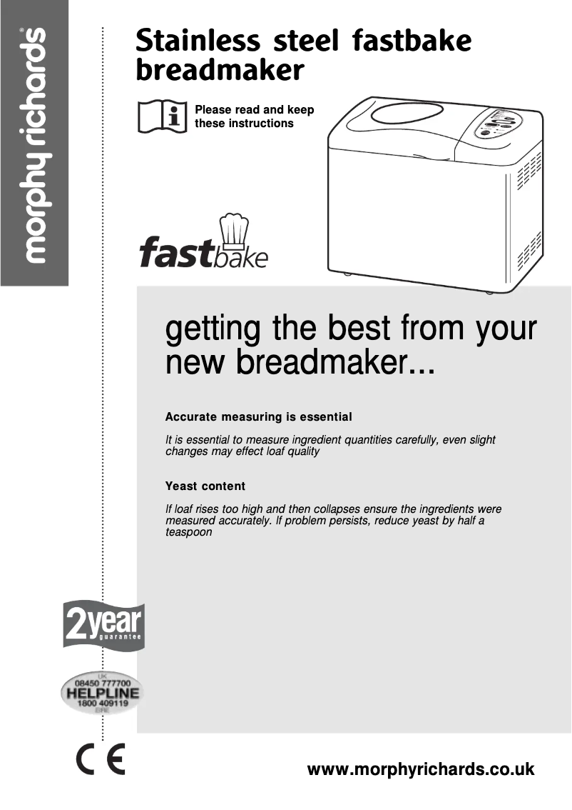 Page 1 de la notice Manuel utilisateur Morphy Richards 48261