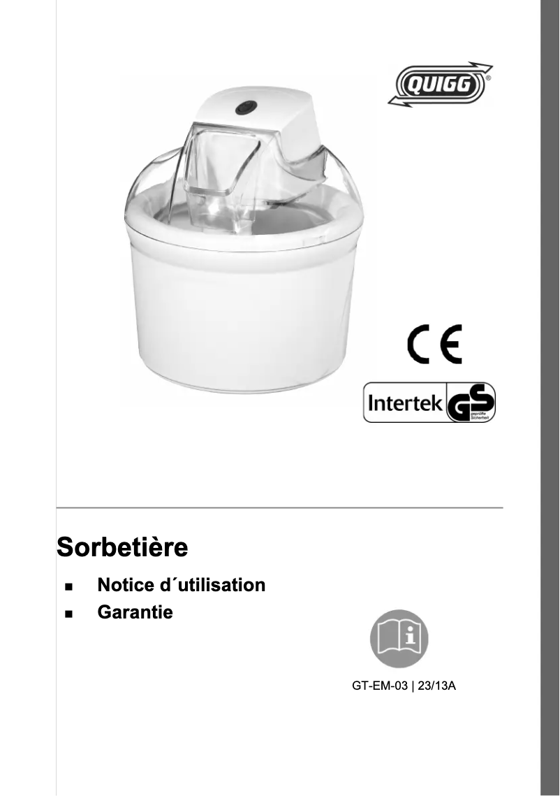 Image de la première page du manuel de l'appareil GT-EM-03