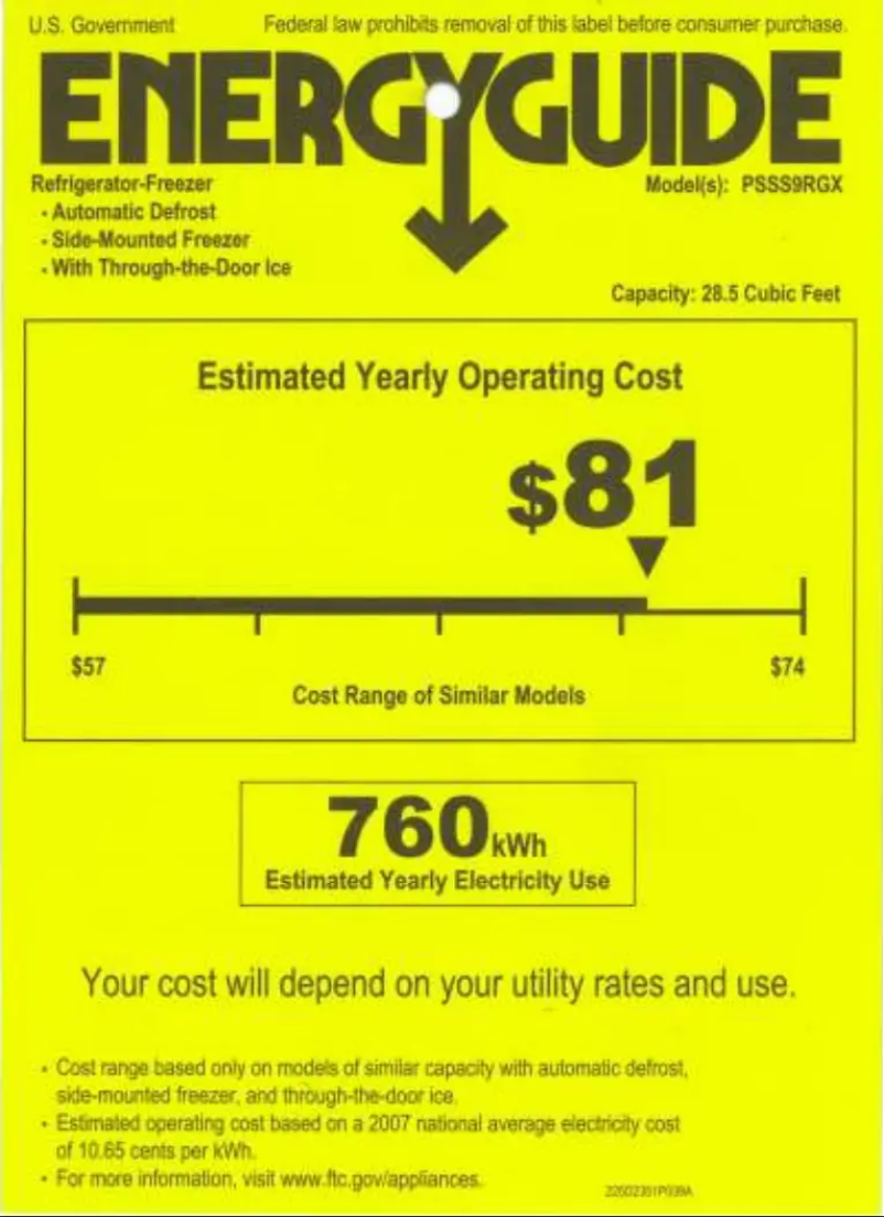 Image de la première page du manuel de l'appareil Profile PSSS9RGXSS
