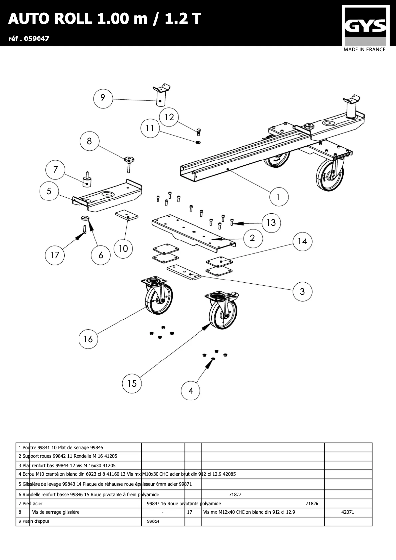 Page n°1 - Manuel utilisateur GYS Auto Roll 1.2T