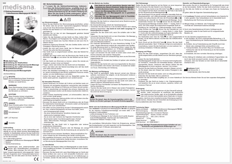 Página 1 del manual Manual de usuario Medisana FM 900