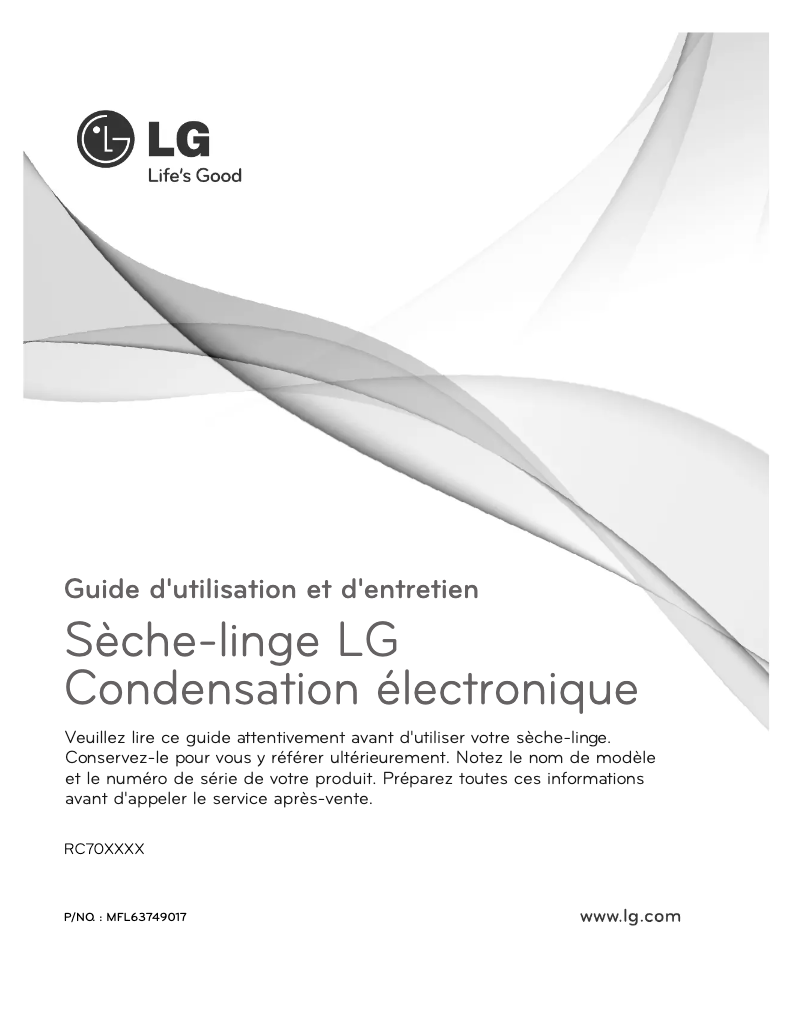 Page 1 de la notice Manuel utilisateur LG RC7020A1
