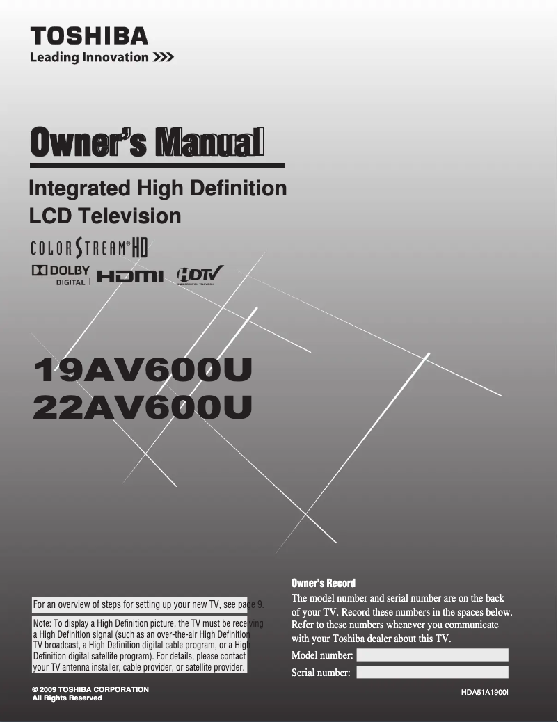 Image de la première page du manuel de l'appareil 22AV600U
