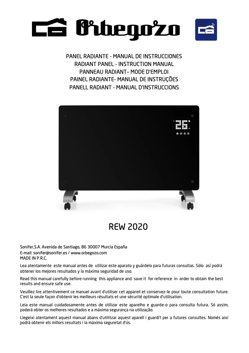 Page 1 de la notice Manuel utilisateur Orbegozo REW 2020