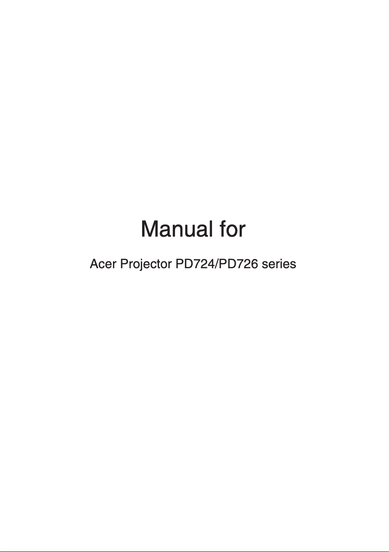 Página 1 del manual Manual de usuario Acer PD726