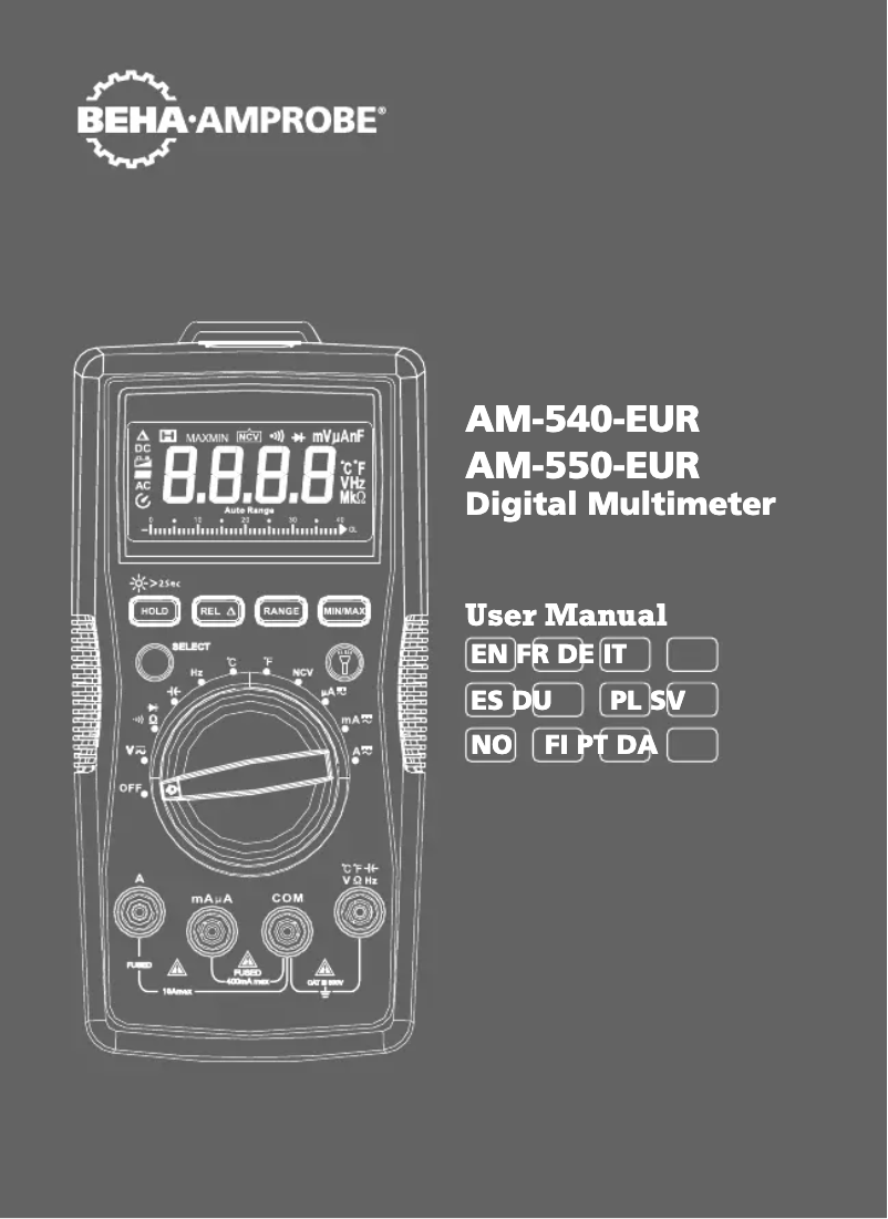 Page n°1 - Manuel utilisateur Fluke AM-540