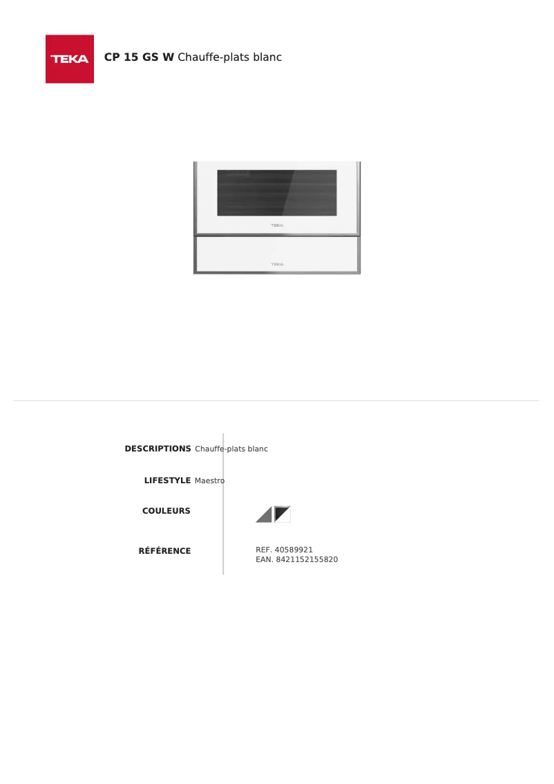 Image de la première page du manuel de l'appareil CP 15 GS W