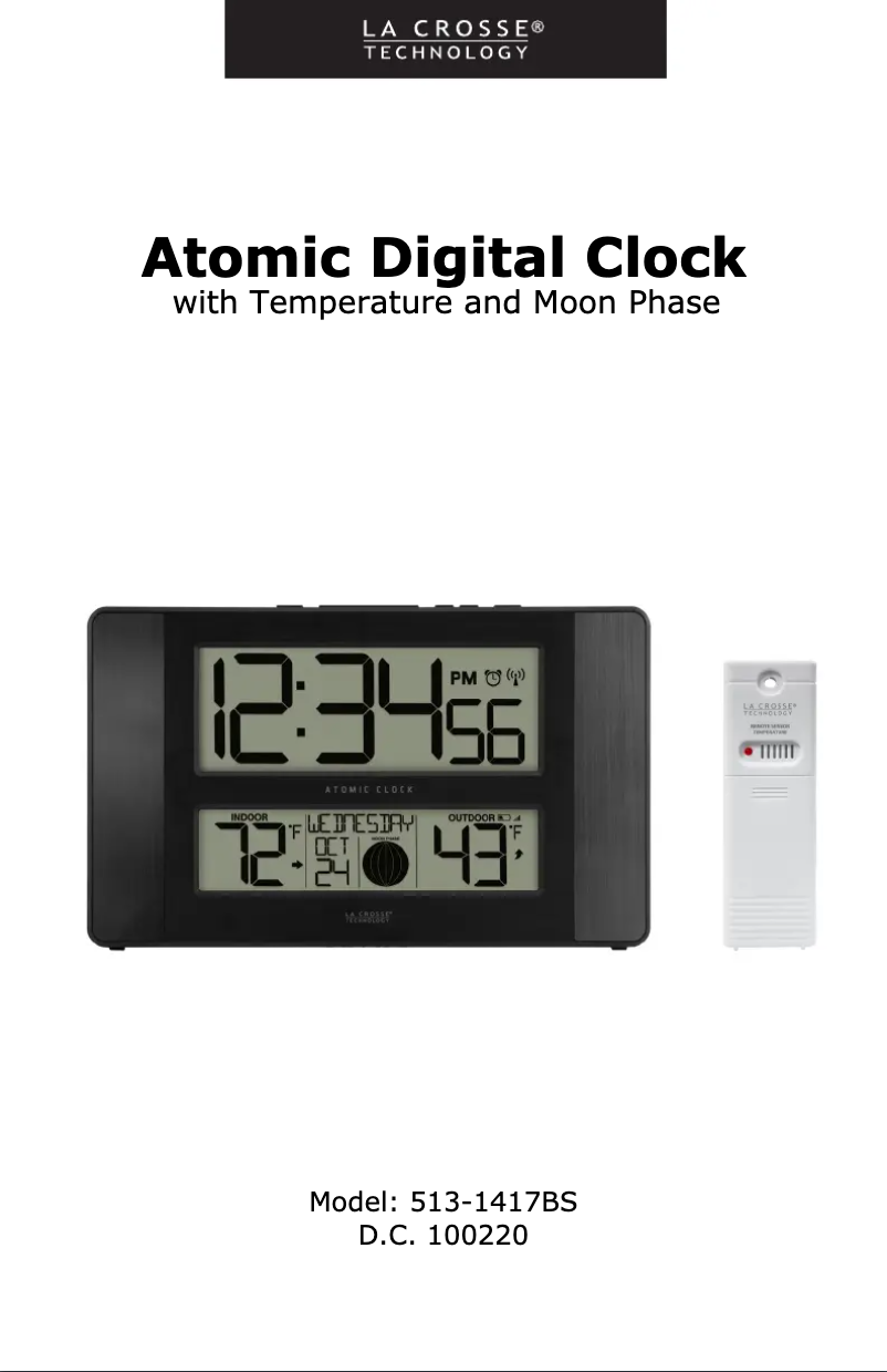 Image de la première page du manuel de l'appareil 513-1417BS